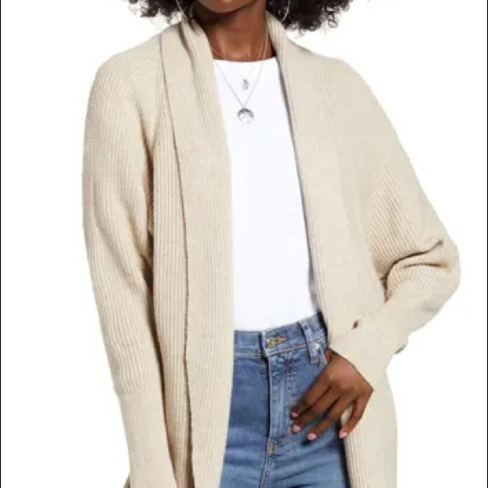 Leith NEW Beige Dolman Sleeve Long Cardigan XSmall